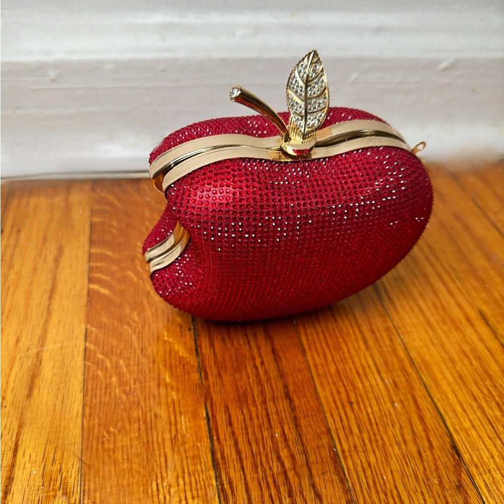 Red Bitten Apple Clutch